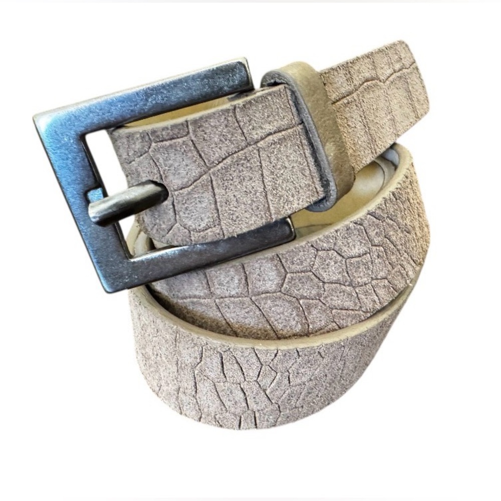 Vintage Garuglieri Italian leather size S belt crocodile embossed silver buckle